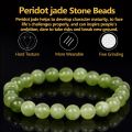 Natural Stone Bracelet Peridot Jades Beads Jewelry Gift For Men Magnetic Health Protection Women Elastic Thread 6 8 10mm. 