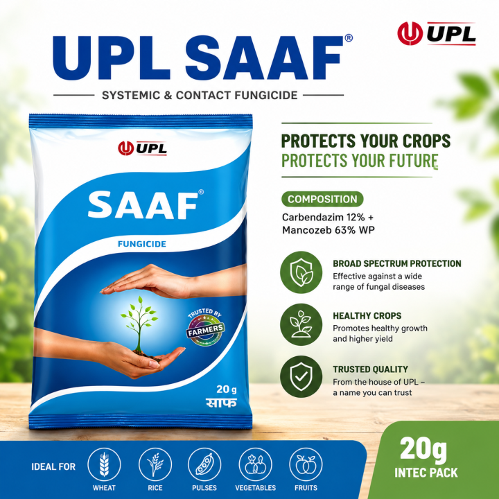 UPL SAAF Carbendazim 12% + Mancozeb 63% WP Fungicide 20g - High-Quality Garden Protection
