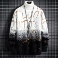 2023 New Fall Luxury Cashmere Turtleneck Mens Sweaters Thick Warm Personality Letter Sweater Men Harajuku Male Pullovers.