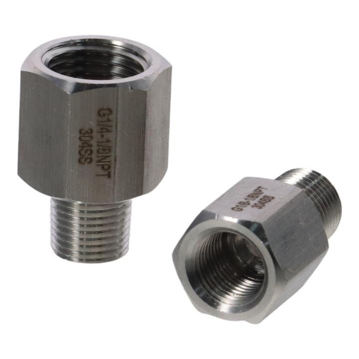 Compression Elbow Female To Male Stainless Steel Reduction Thread Adapter 1/8 1/4 3/8 1/2 NPT 1/8 1/4 3/8 1/2 G Reducing Pipe Fitting Adapter Male to Female Adapter Male To Male Converter Water Oil Air Pressure Gauge