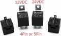 Car Relay 4 Pin 5 Pin DC 12Volt or 24Volt Waterproof Car Relay Long Life Automotive Relay.