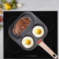 Egg Frying Pan, 3 Section Skillet Mini Pancake Pan, for Frying Cooking Breakfast Burger. 