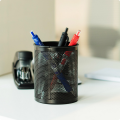 Premium Perforated Metal Mesh Pencil Holder Desk Organizer for Office & School Supplies. 