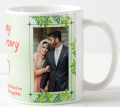 Customize Happy Anniversary White Ceramic Mug With Your Photo To Gift Your Loving One.