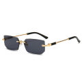 2024 New Unisex Fashion Rimless Sunglasses European and American Style Jelly Color Shades Classic Cutting-edge Design. 