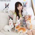 Simulation Cute Rabbit Plush Fur Realistic Kawaii Animal Easter Bunny Rabbit Toy Model Gift Home Decoration. 