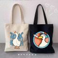 Funny Honk Untitled Goose Game Lovely Meme Duck Cute Cartoon Animal Shoulder Canvas Tote Bag Harajuku Shopping Shopper Handbags.