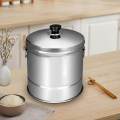 Stainless Steel Rice Steamer with Inset Draining Basket Rice Steaming Bucket 31cmx25cm.