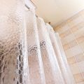 Clear EVA Shower Curtain Liner Waterproof Transparent 3D Water Square Bathroom Curtain in 71inch x 79inch, 12 Hooks. 