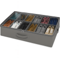Large 12-Compartment Shoe Storage Box – Underbed Foldable Organizer with Clear Top for Heels & Sneakers.