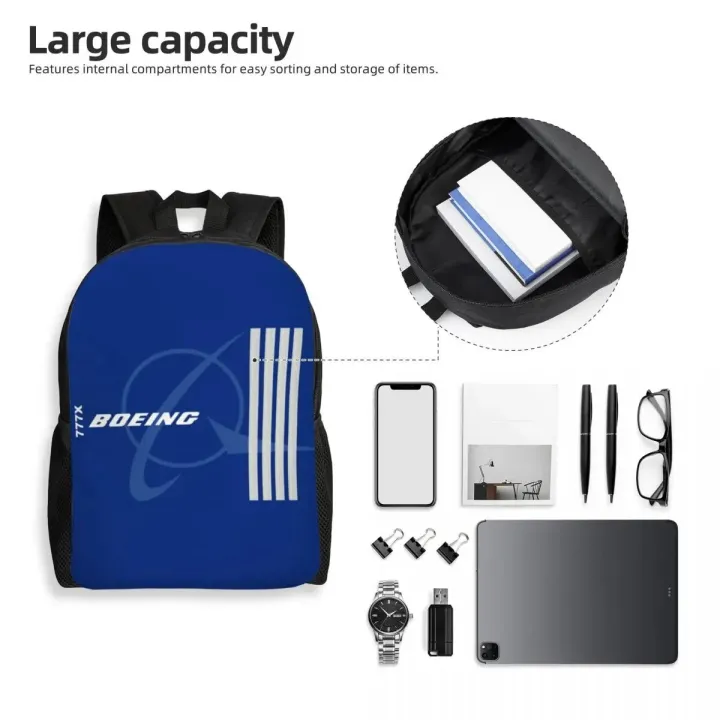 Customized%20Boeing%20777X%20Captain%20Stripes%20Backpacks%20Women%20Men%20Basic%20Bookbag%20for%20College%20School%20Aviation%20Aviator%20Flight%20Pilot%20Bags%20-%20Image%205