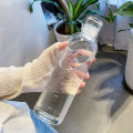 HIFUAR 500/700ml Large Capacity Plastic Bottle With Time Marker Cover For Water Drinks Birthday Gift Transparent Milk Juice Simple Cup. 