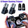G21 1 Pair 6 Finger Game Controller for PUBG Game Mobile Gamepad Trigger Joystick Shooter Fire Button Controller for PUBG Mobile.