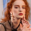 Trendy Created Big Simulated Pearl Drop Earrings Baroque Beaded Statement Long Dangle Earrings Jewelry For Women.