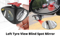 2 in 1 Car Blind Spot Mirror Wide Angle Mirror 360 Rotation Adjustable Convex Rear View Mirror View front wheel Auto Car mirror - 2 Pis 1 Pair (Right Side & Left Side). 