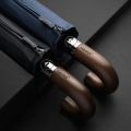 PARACHASE Automatic Folding Umbrella Men Women 10K Strong Windproof Rain Umbrellas Anti UV Sun Protection Wooden Handle Paraguas.