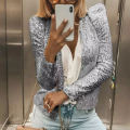 Office Ladies Jacket Sequins Glitter Short Style Jacket Outwear. 