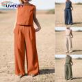 T-shirt Pants Round Neck Crew Neck Pullover Wide Leg Pants. 