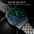 Dawn Watch Men's Watch Fashion Business Men's Watch Three-Eyed Six-Hand Alloy Luminous Date Men's Watch.