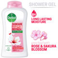 Dettol Body Wash Skincare Rose & Sakura Blossom with 8 Hours Long Lasting Moisture 250ml Shower Gel. 