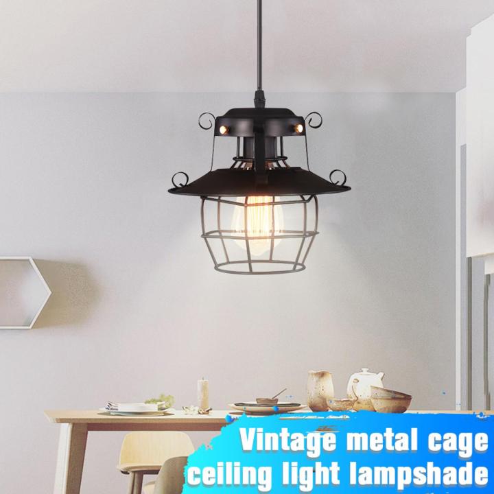 Decoration Life Retro Iron Cage Lamp Shade Industrial Wire Frame Loft Ceiling Light Lampshade