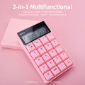 HXSJ Mofii SK-657 2.4G  Keyboard 20 Keys Numeric Keyboard Portable Calculator with LED Display for Accounting Office Pink. 