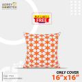 Cushion Cover Orange & White (16"x16") Only Cover. 