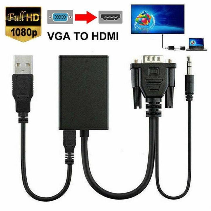 [PREMIUM QUALITY] 1080P VGA to HDMI Converter Adapter with Audio and ...