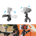 Universal Adjustable Motorcycle/Bicycle Handlebar Mount for GoPro/DJI Action Camera and Mobile phone - Black. 
