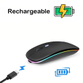 Wireless Mouse M2 Dual Mode BLUETOOTH + WIRELESS Rechargeable RGB Backlit Lighting Mouse Slim Design Compact Size Portable. 