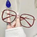 Myopia Glasses Green Large Frame Anti-blue Light Women's Flat Korean Style Eye Frame Girls Glasses Clear Glasses Women. 