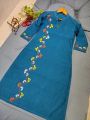 Handpaint kurti cotton fabric stitch kurti 100% handpaint. 