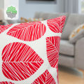 Cotton Cover With Pillow, Red, (18"x18"), Set of 5. 