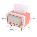 Cute Multifunction Tissue Box Holder Square for Home Kawaii Desktop Decor Tv Tissue Box Case Pink Phone Holder Storage Organizer. 