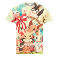 Summer handsome new animation Pikachu printed short sleeve t-shirt for men and women couples fashion trend top. 