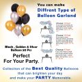 Birthday Decoration Combo Pack – Foil Birthday Banners, Silver Curtain, Golden Confetti Balloons, Metallic Balloons With Balloon Arch & Glue. 