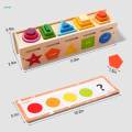 Montessori Shape Color Sorting Toy Colour Shape Sorting Box Game for 3 4 5.