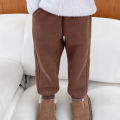 Baby Girls Sweatpants Autumn Winter 2-6 Year Plush Solid Cotton Versatile Exterior Children Girls Jogger Pants Kid Girl Trousers. 