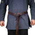 Medieval Belt for Men Cosplay Prop Renaissance Costume Embossed Larp Accessories O Ring Belt , Brown.