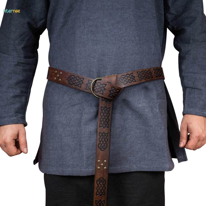 Medieval%20Belt%20for%20Men%20Cosplay%20Prop%20Renaissance%20Costume%20Embossed%20Larp%20Accessories%20O%20Ring%20Belt%20,%20Brown%20-%20Image%204