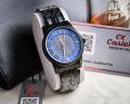 CX-Caslex 8358 Unique Design Fashionable Casual Classic Analog Men's Stainless Steel Wrist Watch For Men- Blue & Rose Gold. 