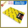 Sticker Photo Paper Glossy Self Adhesive A4 size 135gsm Pack of  50 Pcs for Inkjet printer. 