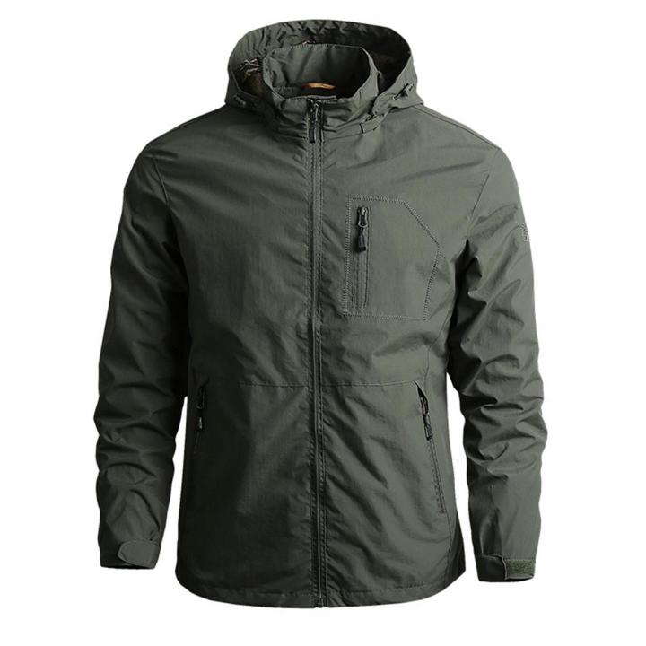 Outdoor Men's Windbreaker Military Jacket Windproof Waterproof Jackets For Men Casual Streetwear Breathable Hooded Coat