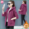 Fashion Lamb Velvet Sweater Women Plus Velvet Thick New Autumn Winter Loose Jacket Coat Zipper Cardigan Teddy Velvet Jacket 538. 