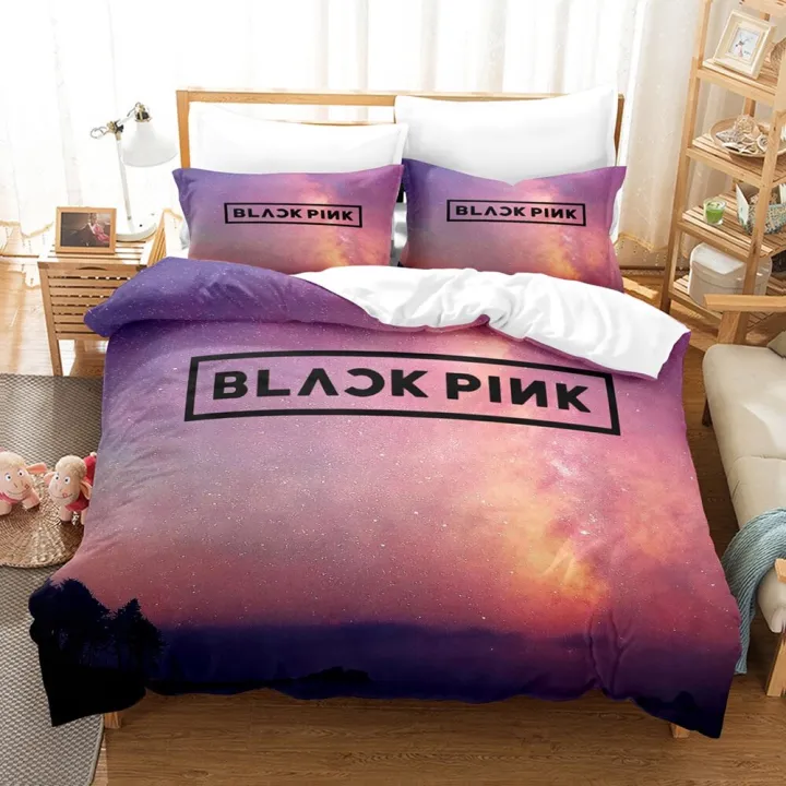 KPOP%20BlackPink%202%20IN%201%20Bedsheet%20Set%20Single%20Size%20Duvet%20Cover%20Quilt%20Cover%20Child%20Home%20Bedroom%20Comfortable%20Washable%20Pillowcase%20Set%20G%20-%20Image%203