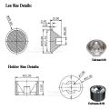 LED Lens 5 8 15 25 30 45 60 90 120 Degrees 20mm PMMA Lens + Bracket For DIY 1W 3W 5W High wer LED COB.