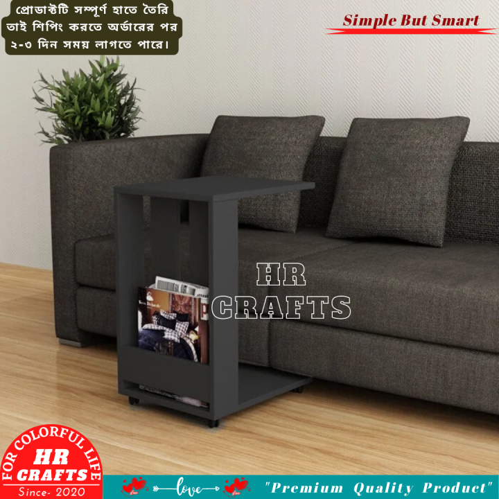 Portable%20Laptop%20Stand-Laptop%20Table-Side%20Table%2023.6''%20Tall%20C%20Table-End%20Table-Color%20White%20Black%20&%20Wood-HR%20CRAFTS%20-%20Image%202