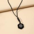 Tiger Eye Stone Obsidian Protection Pendant Necklace Natural Healing Crystal Carved Gemstone with 316L Stainless Steel. 