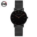【Hannah Martin Store】36mm Full Black Japan Quartz High Quality Brand Luxury Women Wrist Watch Stainless Steel Waterproof Watches.