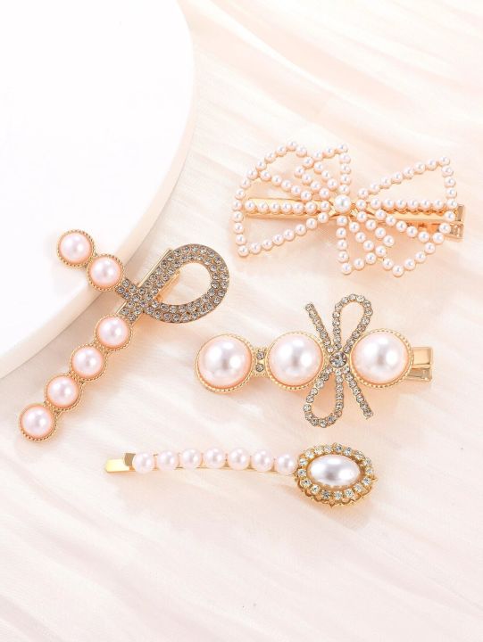 Hair%20Clip%20Set%20for%20Women-Luxury%20Fashion%20Korean%20Customized%20Vintage%20Alloy%20Pearl%20Hair%20Clips%20Bow%20Head%20Wedding%20Party%20Side%20Clip%20Use%20For%20All%20Type%20Of%20Hair%20-%20Image%203